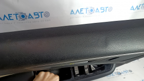 Door trim card front left Ford Edge 15-18 black leather, armrest leather with beige insert, bumps, scratches, dent