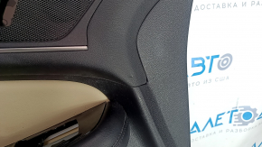 Door trim card front left Ford Edge 15-18 black leather, armrest leather with beige insert, bumps, scratches, dent