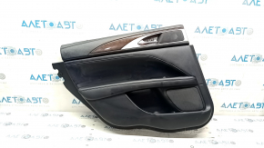 Door trim card rear left Lincoln MKZ 17-20 black leather, armrest leather, insert wood gloss