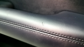 Door trim card rear right Lincoln MKZ 17-20 black leather, armrest leather, insert wood gloss, scratch on armrest