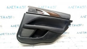 Door trim card rear right Lincoln MKZ 17-20 black leather, armrest leather, insert wood gloss, scratch on armrest