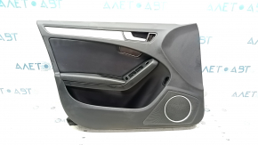 Door trim card front left Audi A4 B8 13-16 rest, BANG & OLUFSEN, black, under memory seat, with black insert leather, armrest leather, molding gray, scratches