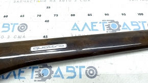 Front panel trim right Audi A4 B9 17- wood, quattro, scratches
