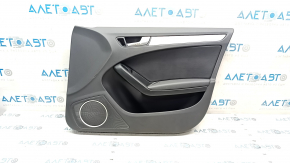 Door trim card front right Audi A4 B8 13-16 rest BANG & OLUFSEN, black, with black insert leather, armrest leather, molding gray, scratches, dents