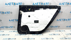 Door trim card rear left VW Passat b8 16-19 USA black with black insert plastic, armrest leather, molding gray gloss, broken fastener
