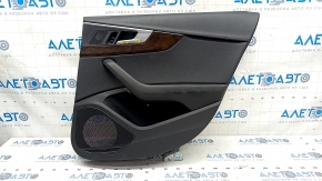 Door trim card rear right Audi A4 B9 17-19 black, black armrest, leather, wood insert, dented