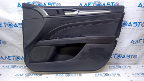 Door trim card front right Ford Fusion mk5 13-16 titanium black, with leather insert, leather armrest, molding gray gloss, scratches, tear, pokes