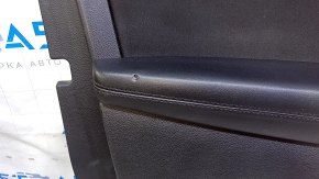 Door trim card front left Ford Edge 15-18 black with black insert cloth, armrest leather, molding handle gray, bumps, abrasions, scratches