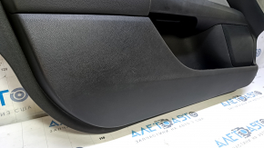 Door trim card front left Ford Fusion mk5 13-16 black with gray insert cloth, armrest leather, molding gray gloss, scratches, scuffs, needs cleaning