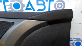Door trim card front left Ford Fusion mk5 13-16 black with gray insert cloth, armrest leather, molding gray gloss, scratches, scuffs, needs cleaning