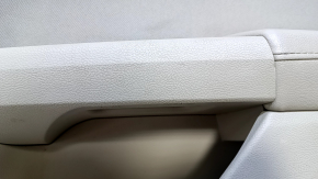 Door trim card front right Ford Fusion mk5 13-16 beige with beige insert cloth, armrest leather, molding gray structure, scratches, dents, bumps