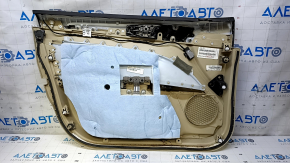 Door trim card front right Ford Fusion mk5 13-16 beige with beige insert cloth, armrest leather, molding gray structure, scratches, dents, bumps