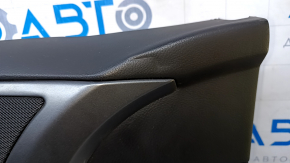 Door trim card front left Ford Fusion mk5 13-16 black with black insert cloth, armrest leather, molding gray gloss, dents, scuffs, scratches
