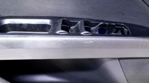 Door trim card front left Ford Fusion mk5 13-16 black with black insert cloth, armrest leather, molding gray gloss, dents, scuffs, scratches