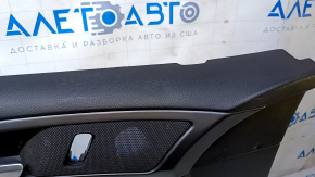 Door trim card front left Ford Fusion mk5 13-16 black with black insert cloth, armrest leather, molding gray gloss, dents, bump, scratches, broken fastening