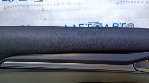 Door trim card front left Ford Fusion mk5 13-16 black with gray insert cloth, armrest leather, molding gray gloss, scratches, dents