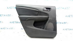 Door trim card rear left Dodge Journey 11- black with black insert leather, armrest leather, white stitching