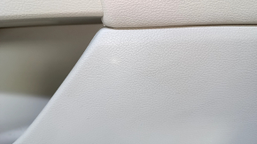 Door trim card front right Ford Fusion mk5 13-16 beige with beige insert cloth, armrest leather, molding gray structure, scratches, dents, whitened plastic
