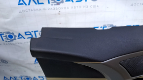 Door trim card front right Ford Fusion mk5 13-16 beige with beige insert cloth, armrest leather, molding gray structure, scratches, dents, whitened plastic