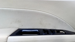 Door trim card front left Ford Fusion mk5 13-16 beige with beige insert cloth, armrest leather, molding gray structure, whitened plastic, dents, bumps, abrasions, for cleaning