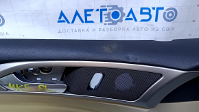 Door trim card front left Ford Fusion mk5 13-16 beige with beige insert cloth, armrest leather, molding gray structure, whitened plastic, dents, bumps, abrasions, for cleaning