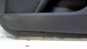 Door trim card front right Ford Fusion mk5 13-16 black with black insert cloth, armrest leather, molding gray gloss, dents, scratches, scuffs