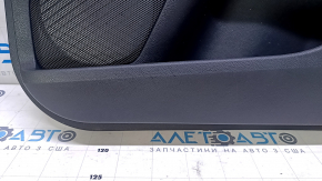 Door trim card front right Ford Fusion mk5 13-16 black with black insert cloth, armrest leather, molding gray gloss, dents, scratches, scuffs, bumps