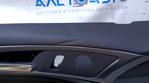 Door trim card front left Ford Fusion mk5 17-20 black with black insert cloth, armrest leather, molding gray structure, dents, scratches