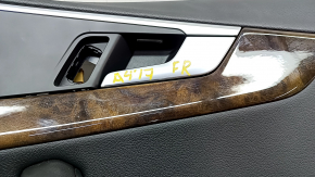Door trim card front right Audi A4 B9 17-19 black, black armrest, leather, wood insert, scratches, tear