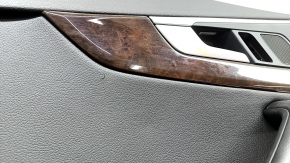 Door trim card rear left Audi A4 B9 17-19 black, black armrest, leather, wood insert, tear, scratches