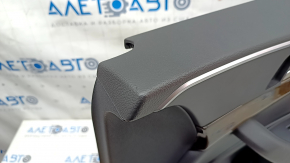 Door trim card front right Audi A4 B9 17-19 black, black armrest, leather, wood insert, scratches, tear