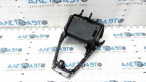 Toyota Rav4 19 center console trim - front, black without wireless charging, gray insert, scratches