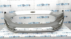 Front bumper bare Ford Fusion mk5 19-20 without parking sensors and towing hook, silver, scratches, dents, non-factory holes