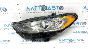 Front left headlight complete Ford Fusion mk5 17-20 halogen, with DRL, broken mount, sand