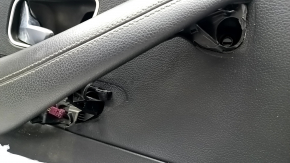 Door trim card front left Mercedes W167 GLE 350 450 20-23 leather black, insert glossy gray, Burmester, without curtain, without plugs, leather tears, scratches