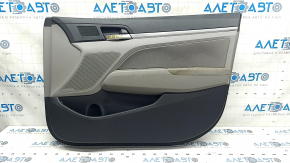 Door trim card front right Hyundai Elantra AD 19-20 gray, rubber armrest, gray cloth insert, gray molding, scratches, worn, peeling paint, dry cleaning