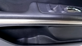 Door trim card front left Lincoln MKZ 13-16 black leather, armrest leather, insert wood gloss, scratches, bumps