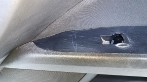Door trim card front right Ford Fusion mk5 13-16 black with black insert cloth, armrest leather, molding gray gloss, red stitching, dent, scratches, pokes