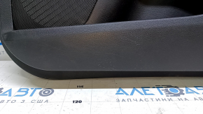 Door trim card front right Ford Fusion mk5 17-20 black with gray insert cloth, armrest leather, molding gray structure, scratches, pokes, scuffs