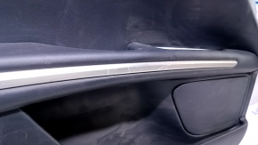 Door trim card front left Lincoln MKZ 13-16 black leather, armrest leather, insert wood gloss, scratches, bumps, abrasions