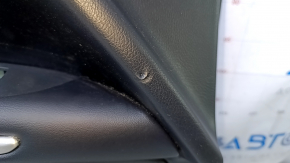 Door trim card front left Lincoln MKZ 13-16 black leather, armrest leather, insert wood gloss, scratches, pokes, abrasions, scuffs