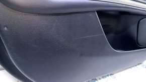 Door trim card front left Lincoln MKZ 13-16 black leather, armrest leather, insert wood gloss, scratches, pokes, abrasions, scuffs