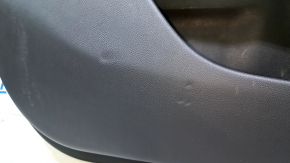 Door trim card front left Lincoln MKZ 13-16 black leather, armrest leather, insert gray structure, scratches, bumps, sand, dent