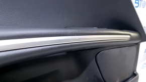 Door trim card front left Lincoln MKZ 13-16 black leather, armrest leather, insert gray structure, scratches, bumps, sand, dent