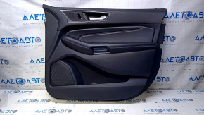 Door trim card front right Ford Edge 15-18 black leather, armrest leather, scratches, abrasions