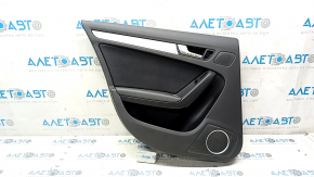 Door trim card rear left Audi A4 B8 13-16 rest black, sedan BANG & OLUFSEN, armrest rubber black, insert leather black, scuffed