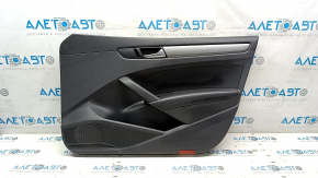 Door trim card front right VW Passat b7 12-15 USA black with black insert leather, armrest leather, molding gray gloss,