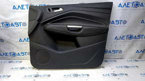 Door trim card front right Ford Escape MK3 13-16 prerest, black, armrest leather black, chrome handle, scratches, dents, bumps