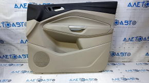 Door trim card front right Ford Escape MK3 13-16 prerest, beige, leather armrest, dents, bumps, scratches