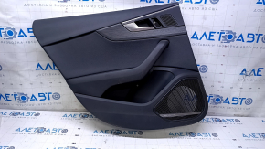 Door trim card rear left Audi A5 F5 17-19 5D leather black, insert under black wood, Bang and Olufsen, butts